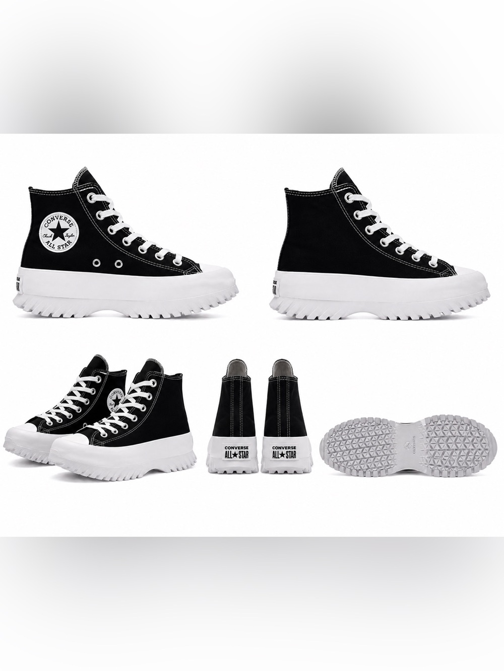 Converse Women (UNISEX) Black & White Platform High Top Sneaker - Picture 8 of 8